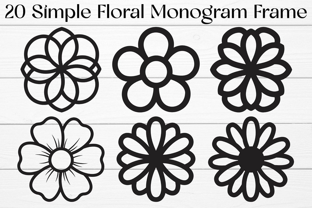 20 Simple Floral Monogram Frame, an Object Graphic by Designer_Momina (Photo 1 of 18)