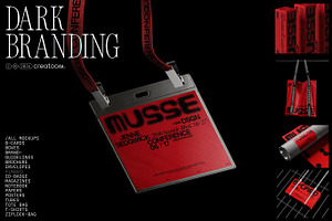 Musse - Dark branding mockups