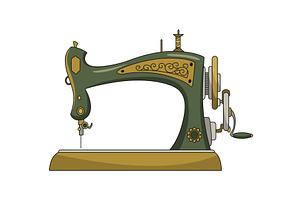 Sewing machine. Retro design form of, an Object Illustration by the8monkey