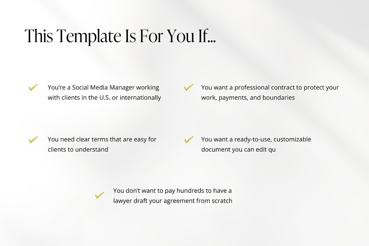 Independent Contractor Agreement Template for Social Media Managers | Editable & International-Friendly preview 5