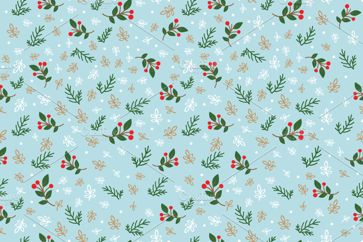 Winter Christmas seamless pattern, a Pattern Graphic by AnzhelikaGerman (Photo 2 of 3)
