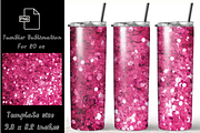 Pink Glitter 20 oz skinny tumbler, a Print Template by SindyPrintDesign (Thumbnail 7 of 7)
