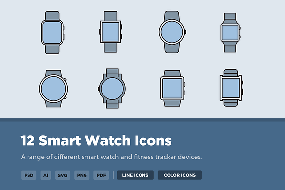 12 Smart Watch Icons preview 6