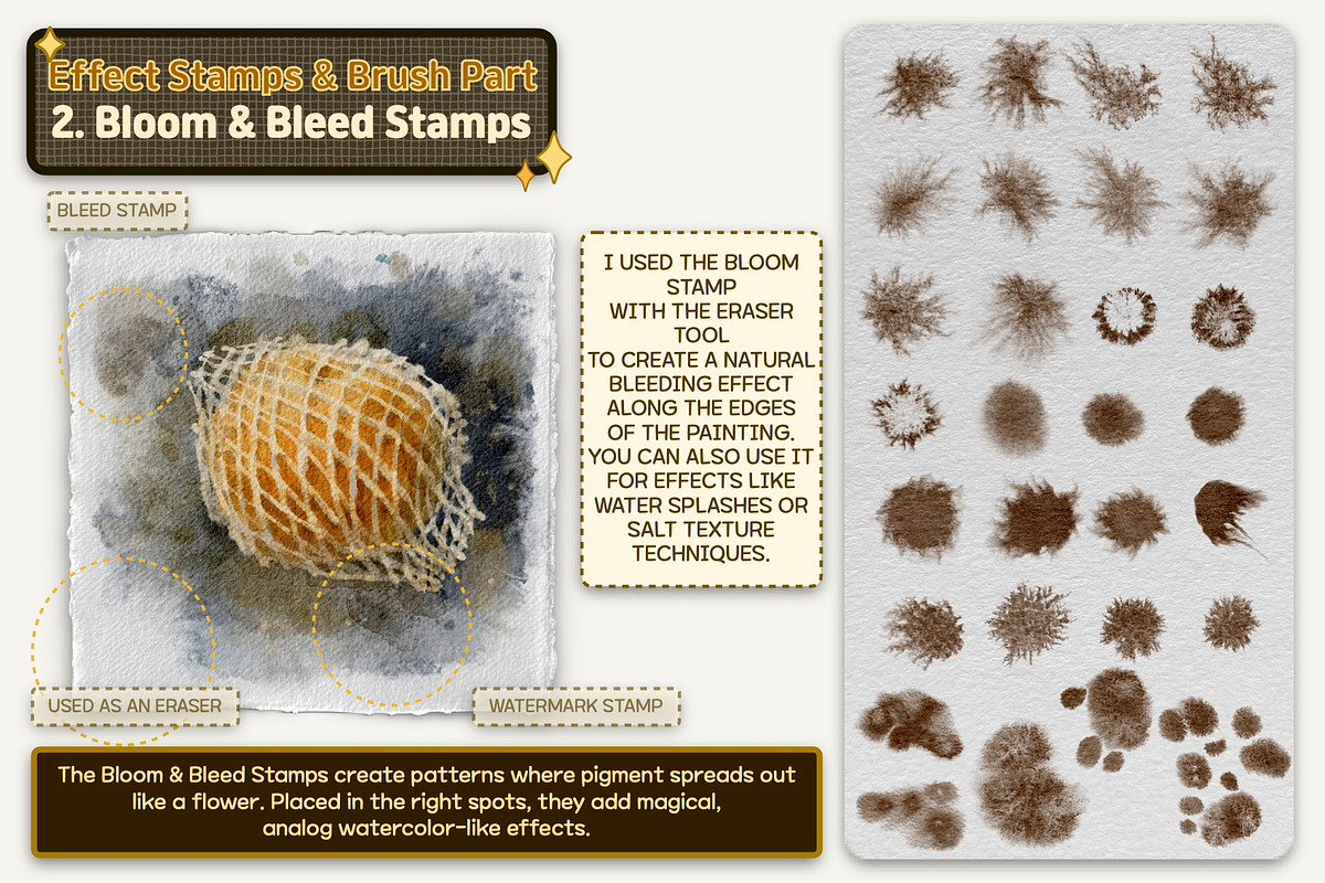 Authentic WATERCOLOR BRUSHES by Seo, a Brushes & More by Illustration by Seo (Photo 20 of 33)