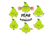 Fruits Workout Characters Bundle, a Food Illustration by Slavko Kahovsky (Thumbnail 2 of 10)