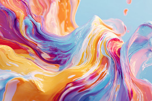 Vibrant abstract paint swirl, an Abstract Photo by AlyaAnd