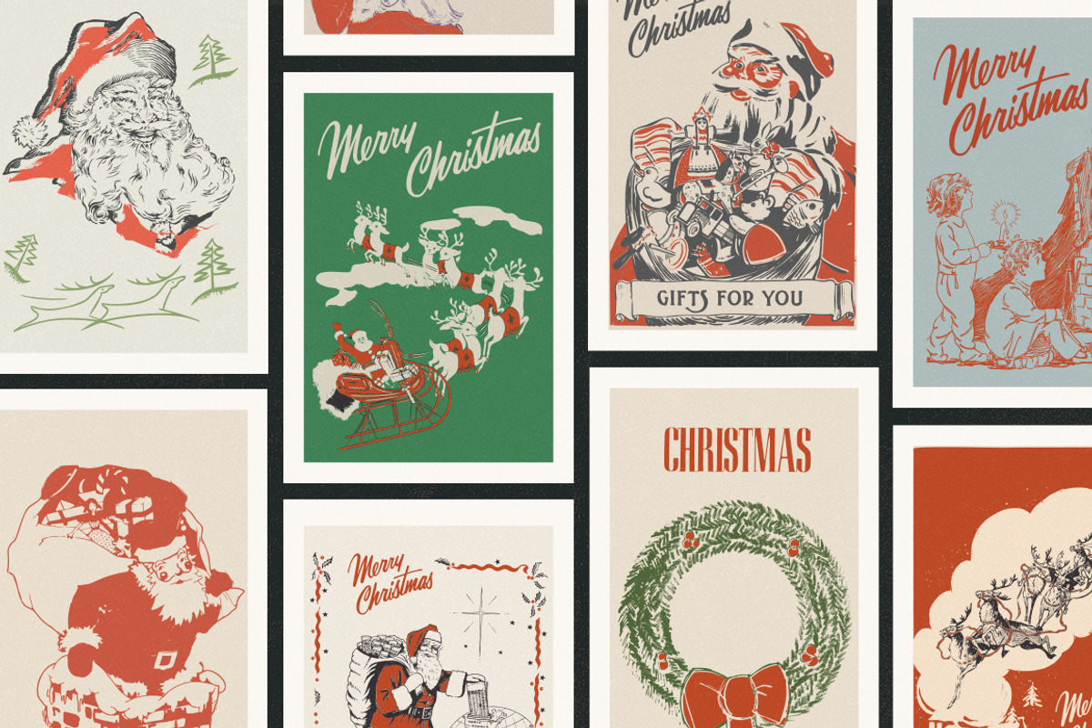 Retro Christmas Design Kit, a Seasonal Illustration by Retro Machine (Photo 3 of 17)