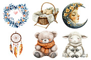 Baby Shower Boho Nursery Clipart, an Illustration by Daily.Designs (Thumbnail 2 of 5)
