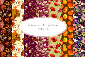 Autumn seamless patterns