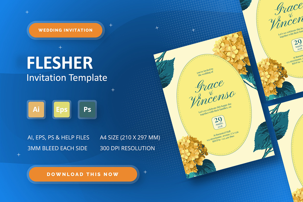 Flesher - Wedding Invitation, an Invitation Template by StreaksideStd