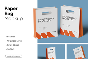 Paper Bag Mockup 3 Views, a Packaging Mockup by graphicsauce