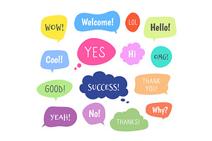 Chat words bubbles. Colorful, a Background Graphic by Valerie Bodnar