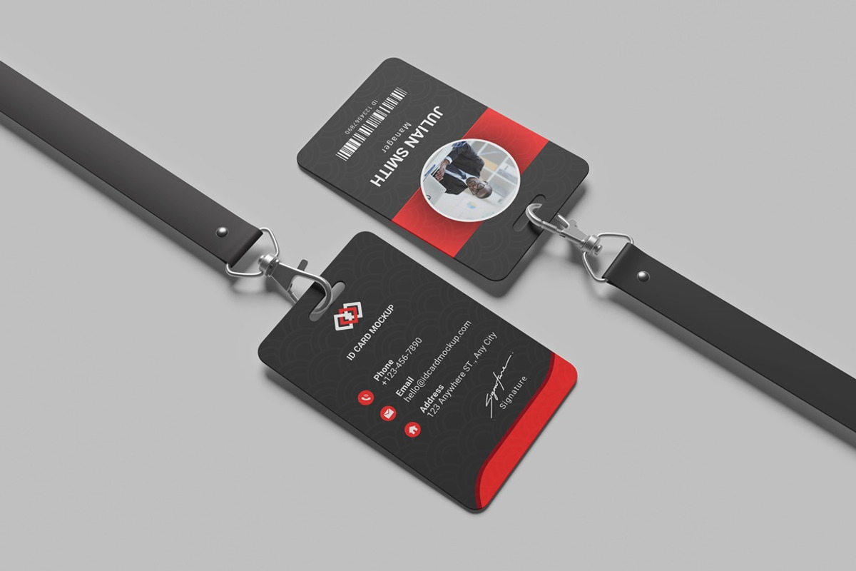 ID card mockup with lanyard, an Advertising Mockup by GraphicWindow (Photo 5 of 6)
