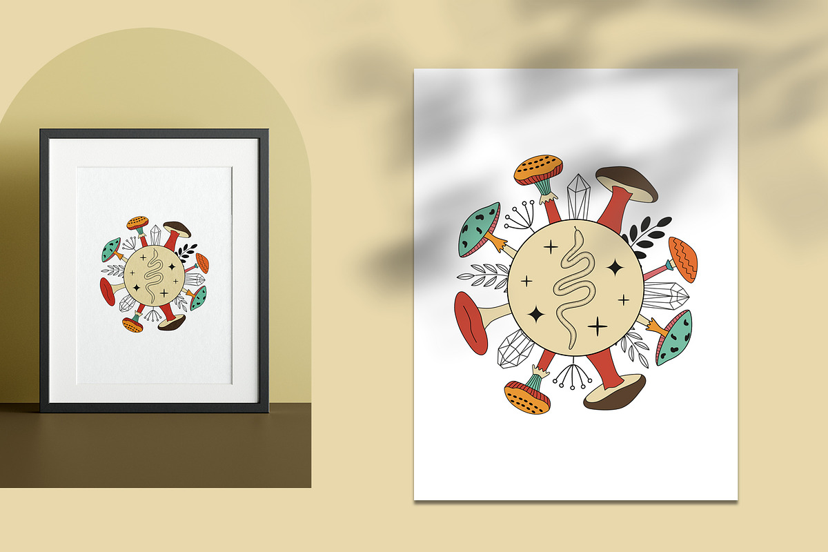Retro Autumn - Magic Mushrooms, an Object Graphic by Sofico (Photo 5 of 18)