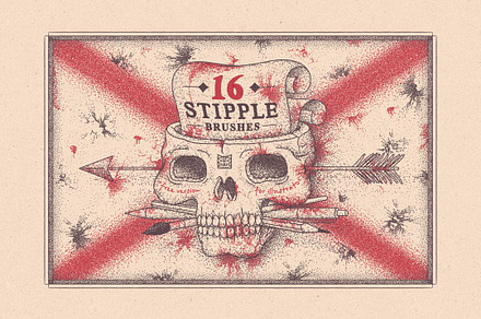 16 STIPPLE BRUSHES