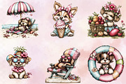 Whimsical Summer Dog Clipart Bundle., an Illustration by SVGArt (Thumbnail 3 of 9)