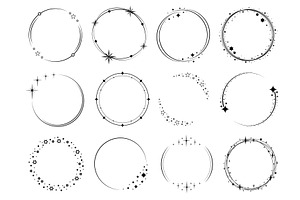 Round frames with glow effect, an Illustration by Vectorbuum