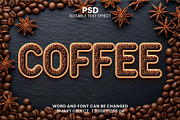 Coffee Bean Text Effect Template PSD, a Layer Style Add-On by bdrobin (Thumbnail 1 of 2)