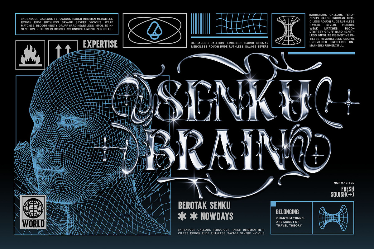 Shadow Chrome Typeface, a Serif Font by alit design (Photo 9 of 17)