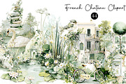 French Chateau Watercolor Clipart, an Illustration by DreamCafeArt (Thumbnail 1 of 5)