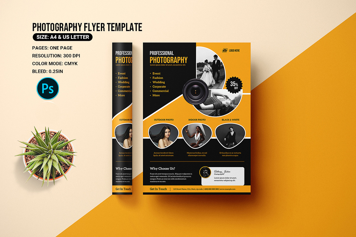 Photography Flyer Template, a Flyer Template by retrographix (Photo 1 of 5)