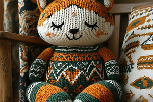 A crocheted or knitted toy fox, an Animal Photo by Imaginarium