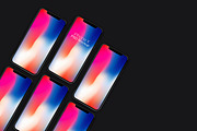 10 iPhone X PSD Mockup Set, an iPhone Mockup by Sinlatown (Thumbnail 4 of 11)