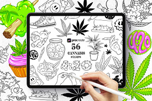 CANNABIS Procreate Stamps