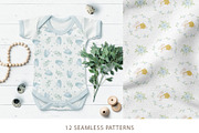 Easter BUNNY clipart & pattern, an Animal Illustration by polikarpovaart (Thumbnail 6 of 10)