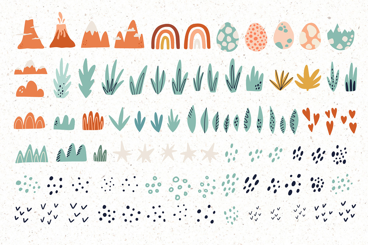 Cute Dino. Abstract Kids Set, an Object Graphic by MaNechaeva (Photo 5 of 12)
