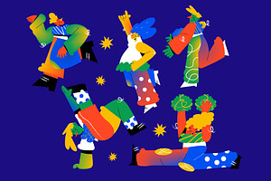 Blue Flat People Dance Illustration, a Person Illustration by graphicook