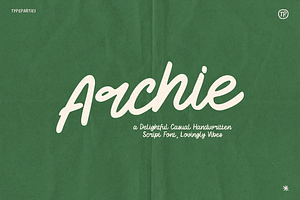 Archie Script Font, a Script Font by Typeparties