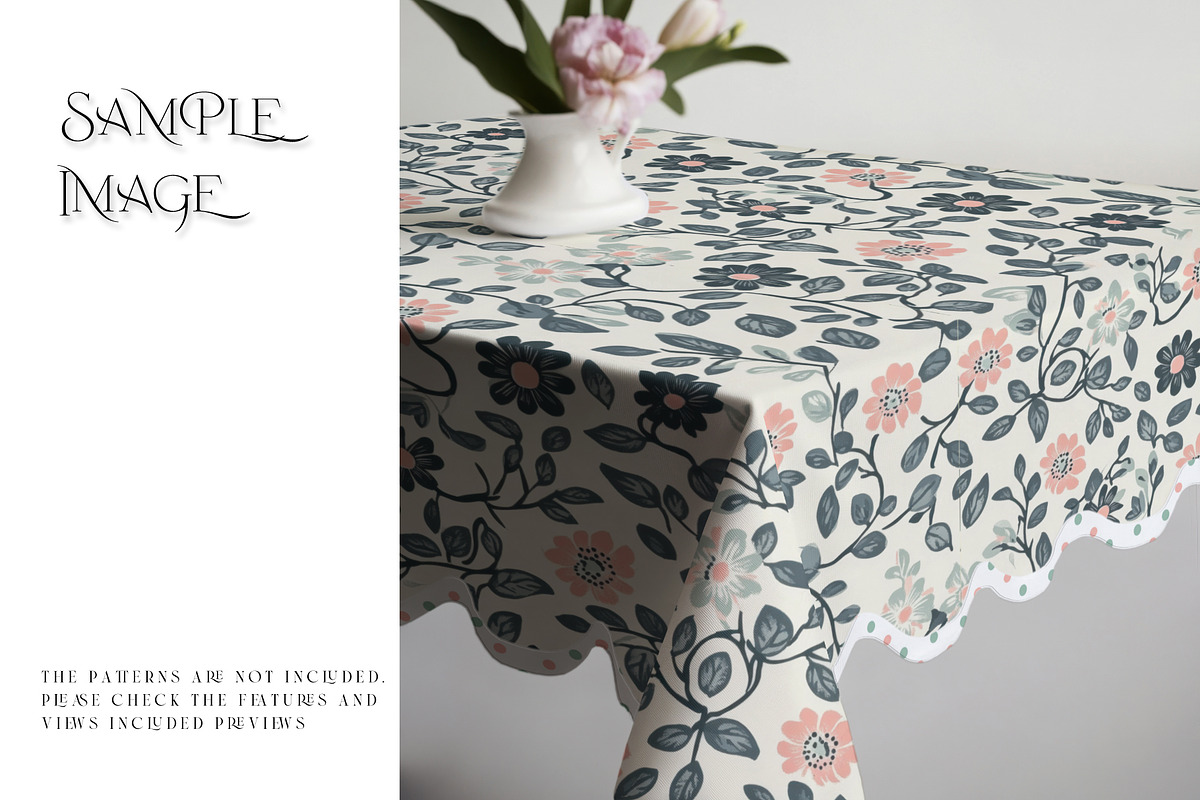 Square Scalloped Tablecloths, a Household Mockup by mock-ups (Photo 6 of 9)