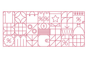 Shopping retail sale mosaic pattern, an Object Illustration by Vector Tradition
