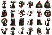 Quirky Christmas Cats Clipart, an Illustration by Libby Wishes (Thumbnail 2 of 7)