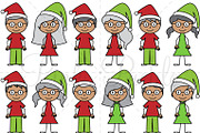 Christmas Stick Figure Clipart, an Illustration by PinkPueblo (Thumbnail 3 of 4)
