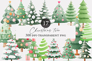 Watercolor Christmas tree clipart, an Illustration by Designworld (Thumbnail 1 of 4)