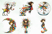 Whimsical Christmas Fairy Clipart, an Illustration by Creative Art (Thumbnail 5 of 12)