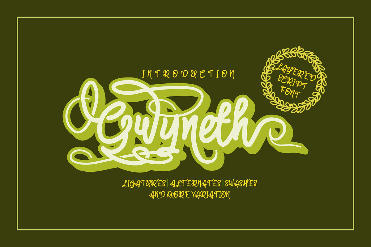 Gwyneth | modern script layered