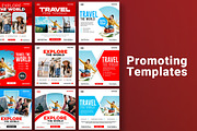50 Travel social media set, a Poster Template by Design.wala (Thumbnail 4 of 7)