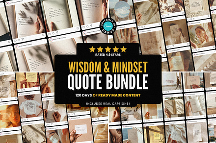 Wisdom & Mindset Quote Bundle, a Social Media Template by AndrewPixel
