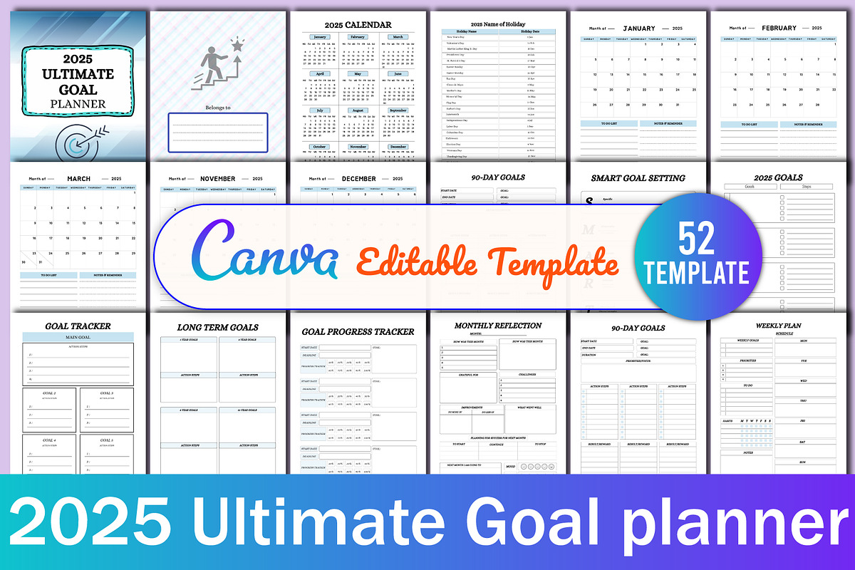 2025 Ultimate Goal planner, a Stationery Template by Designmela01 (Photo 1 of 4)