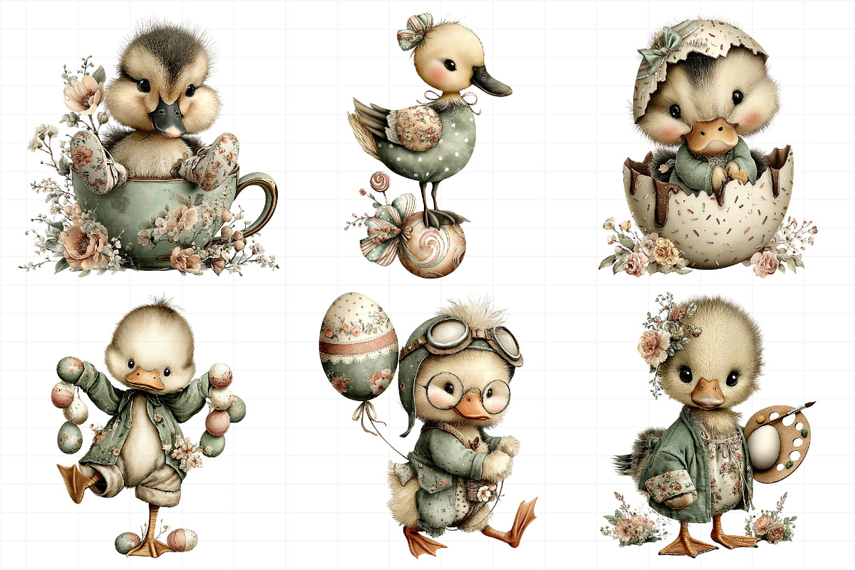 Whimsical Easter Duck Clipart, an Illustration by Daily.Designs (Photo 3 of 7)