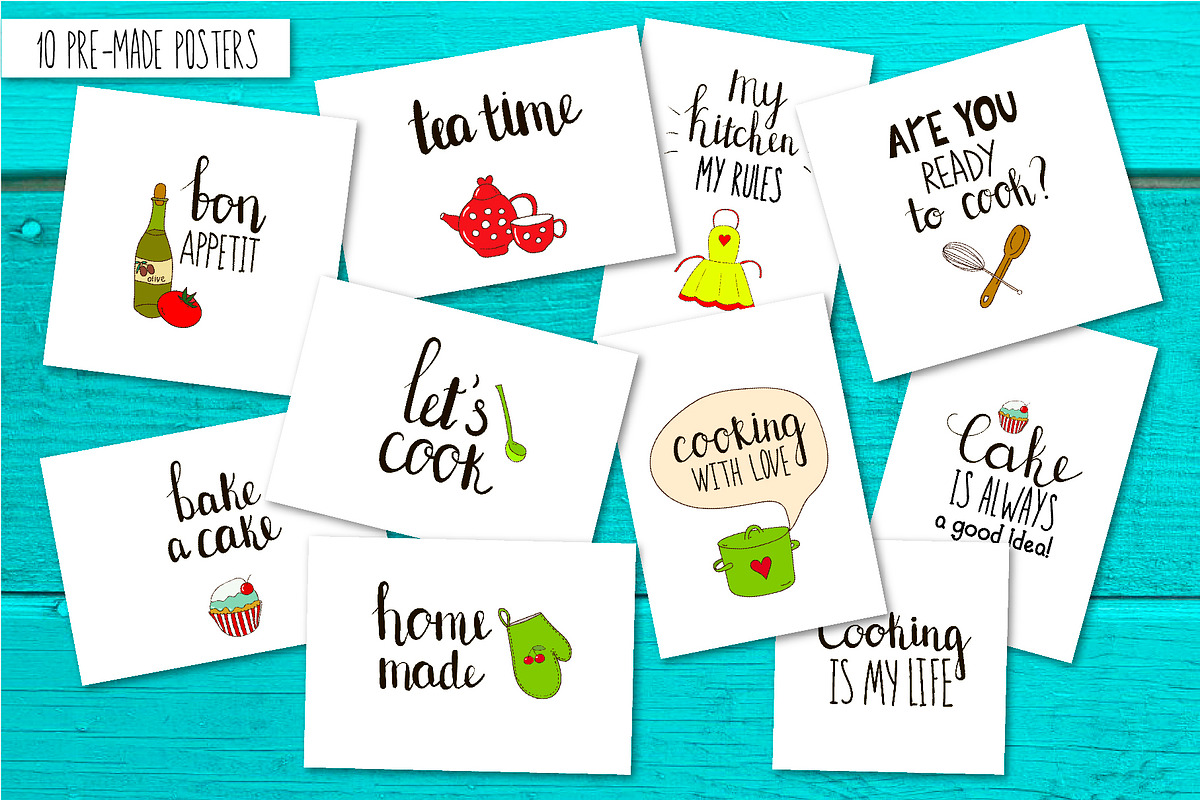 Kitchen. Patterns, posters, stickers, a Food Illustration by BerryCaty (Photo 2 of 11)