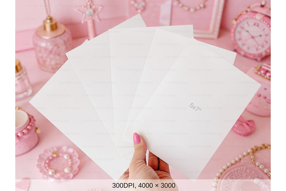 Blank Card Pink in Hand Mockup, a Product Mockup by TatiMockup (Photo 2 of 4)