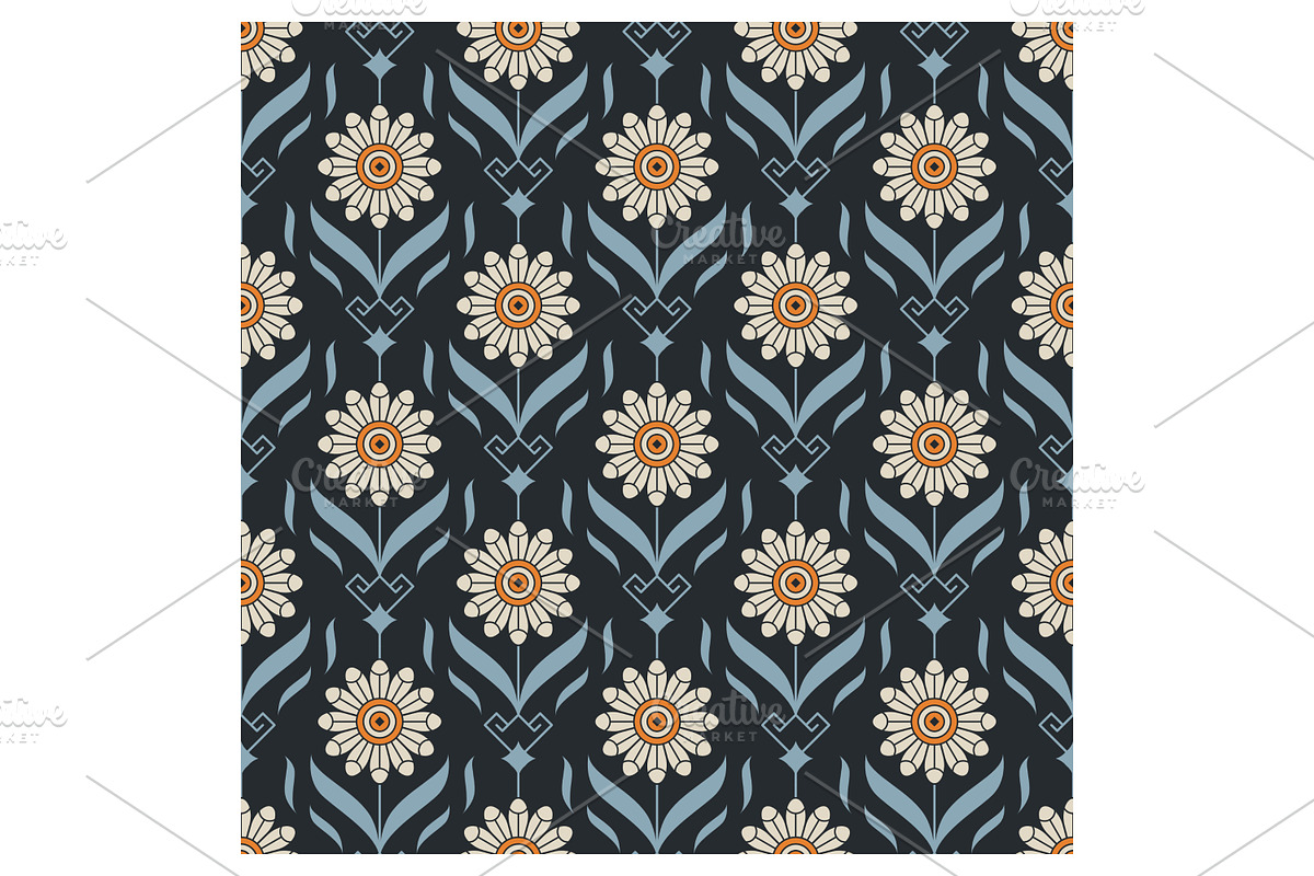Stylized Floral Repeat Pattern, a Pattern Graphic by Creative Backgrounds