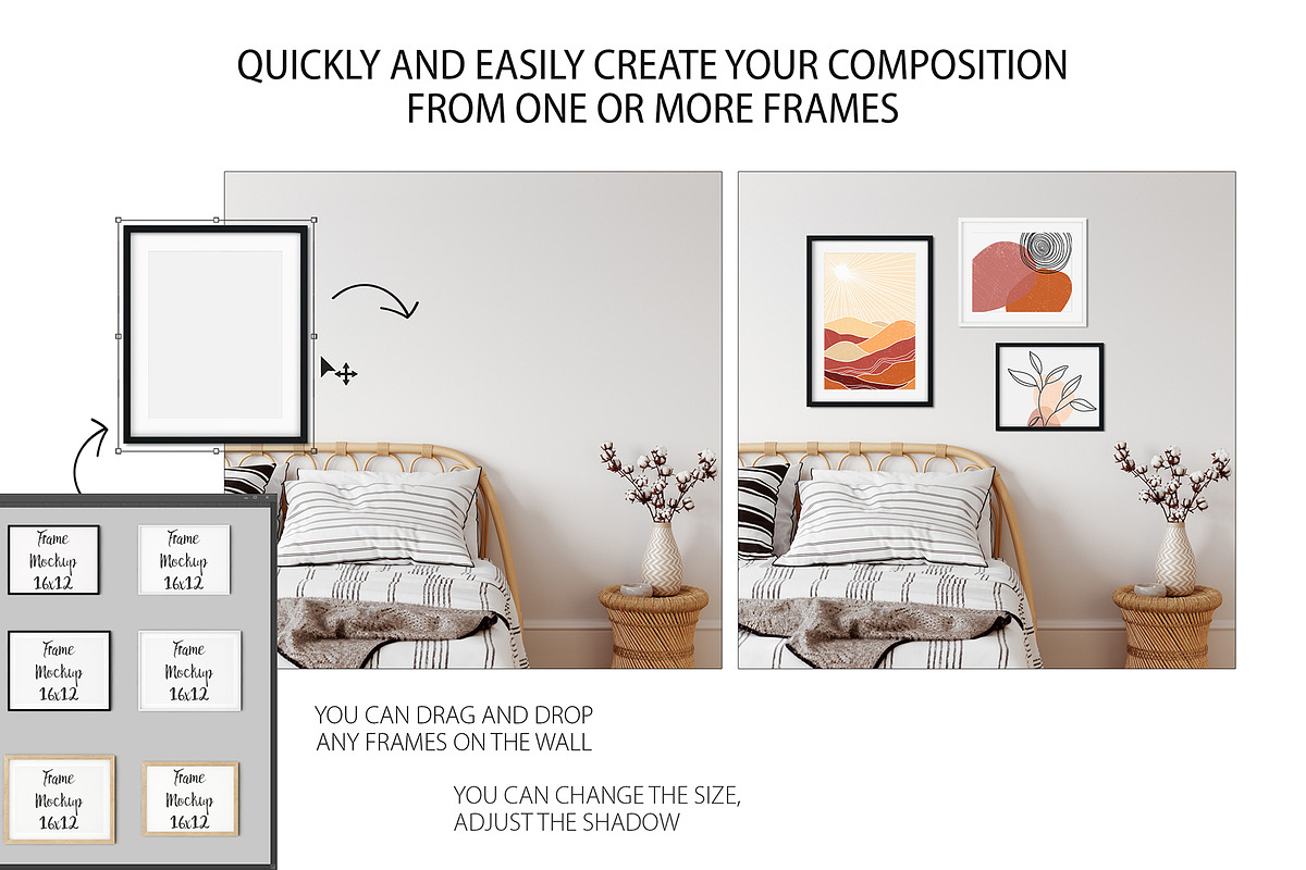 Frame & Wall Mockup Bundle - 6, a Print Template by Yuri-U (Photo 15 of 16)