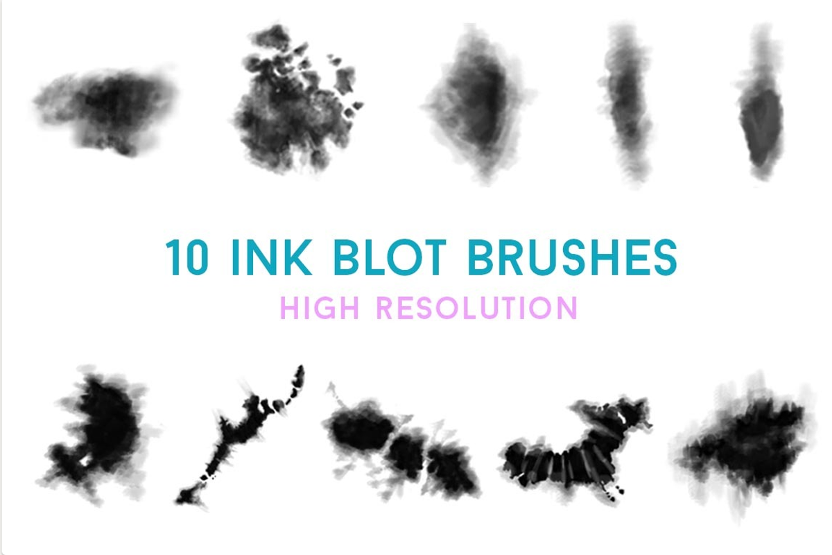 10 Tie-Dye Ink Blot Brushes, a Brush Add-On by The Gypsy Goddess (Photo 2 of 6)