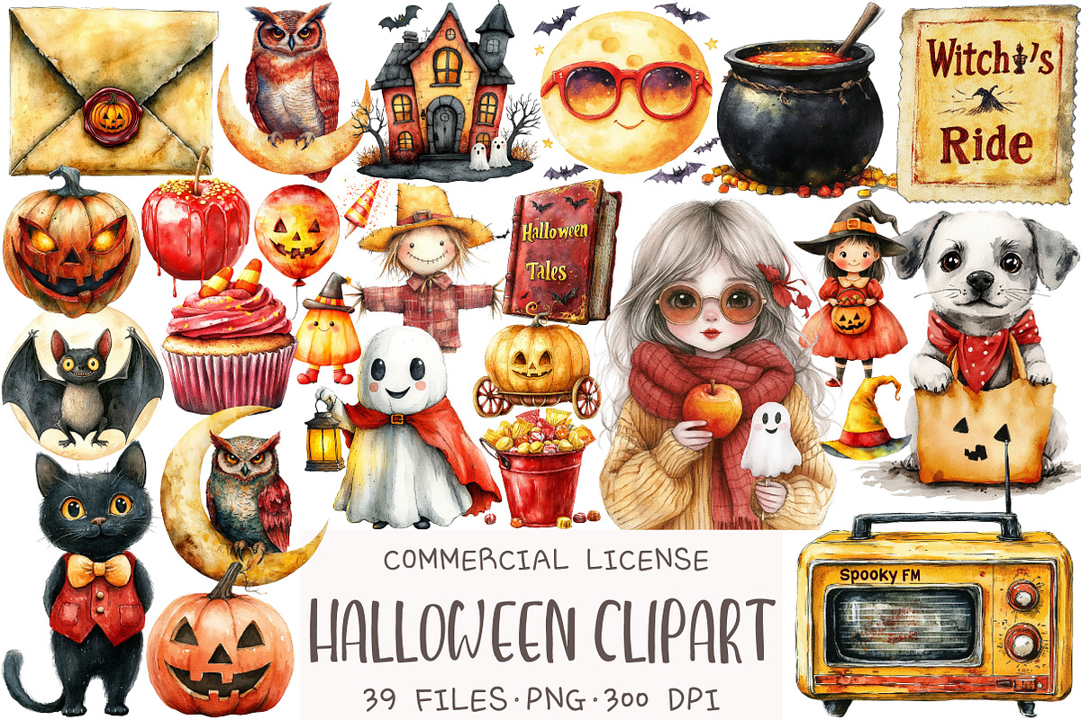 Halloween Sublimation Clipart, an Illustration by OK Design (Photo 1 of 5)