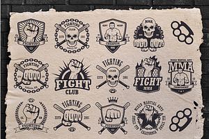 Set Of Cool Fighting Club Emblems